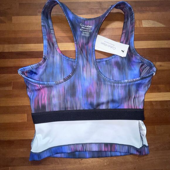 Calvin Klein Women's Low Impact Crop Top - Blur Movement Lotus XS - Picture 7 of 8